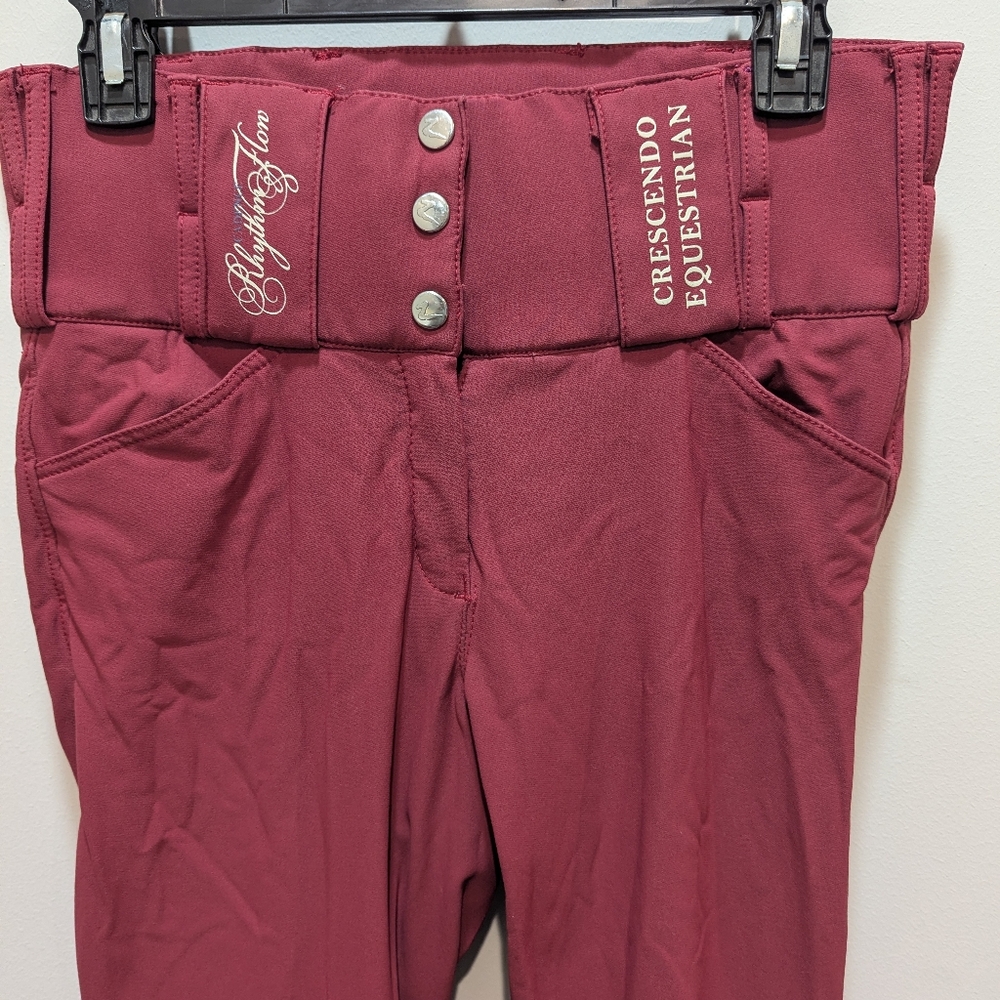 Equestrian Performance Riding Tights - Burgundy - image 2